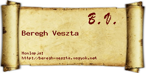 Beregh Veszta névjegykártya